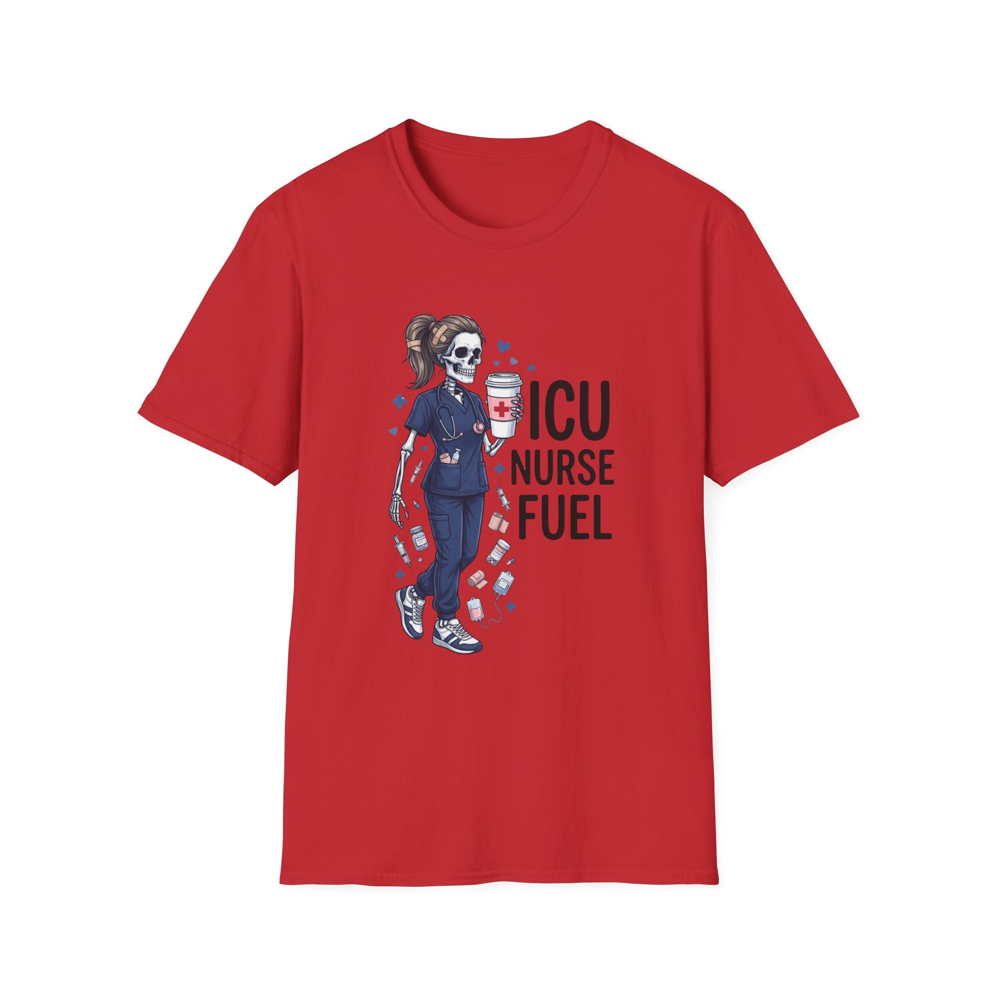 ICU Nurse Fuel T Shirt Skull Nurse Coffee IV Shirt Funny Critical Care RN Tee Nursing Shift Humor Shirt Nurse Appreciation Gift