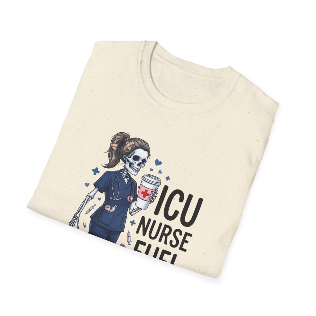 ICU Nurse Fuel T Shirt Skull Nurse Coffee IV Shirt Funny Critical Care RN Tee Nursing Shift Humor Shirt Nurse Appreciation Gift