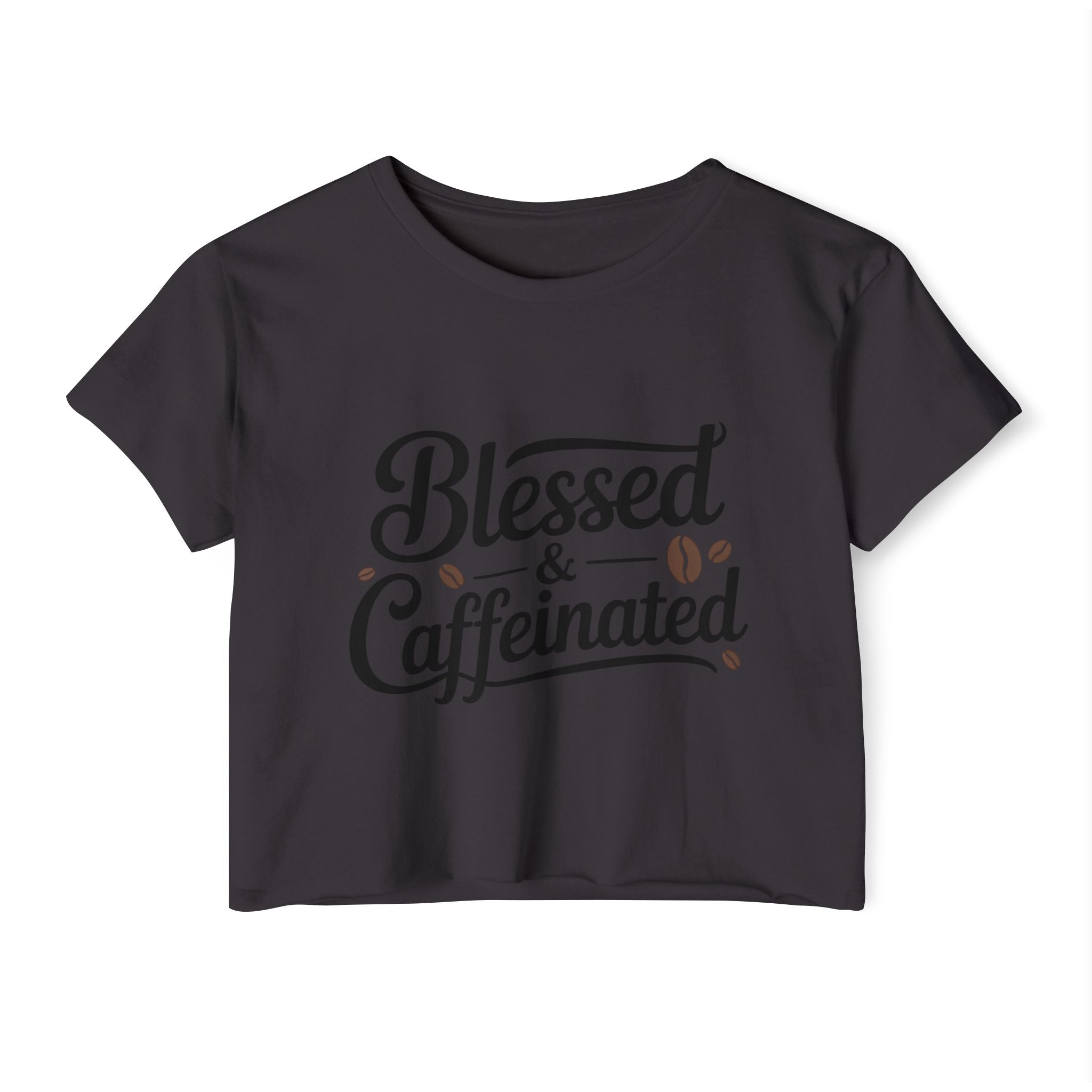 Blessed & Caffeinated Crop Top | Christian Coffee Shirt for Women | Cute Faith Graphic Tee | Next Level 5080