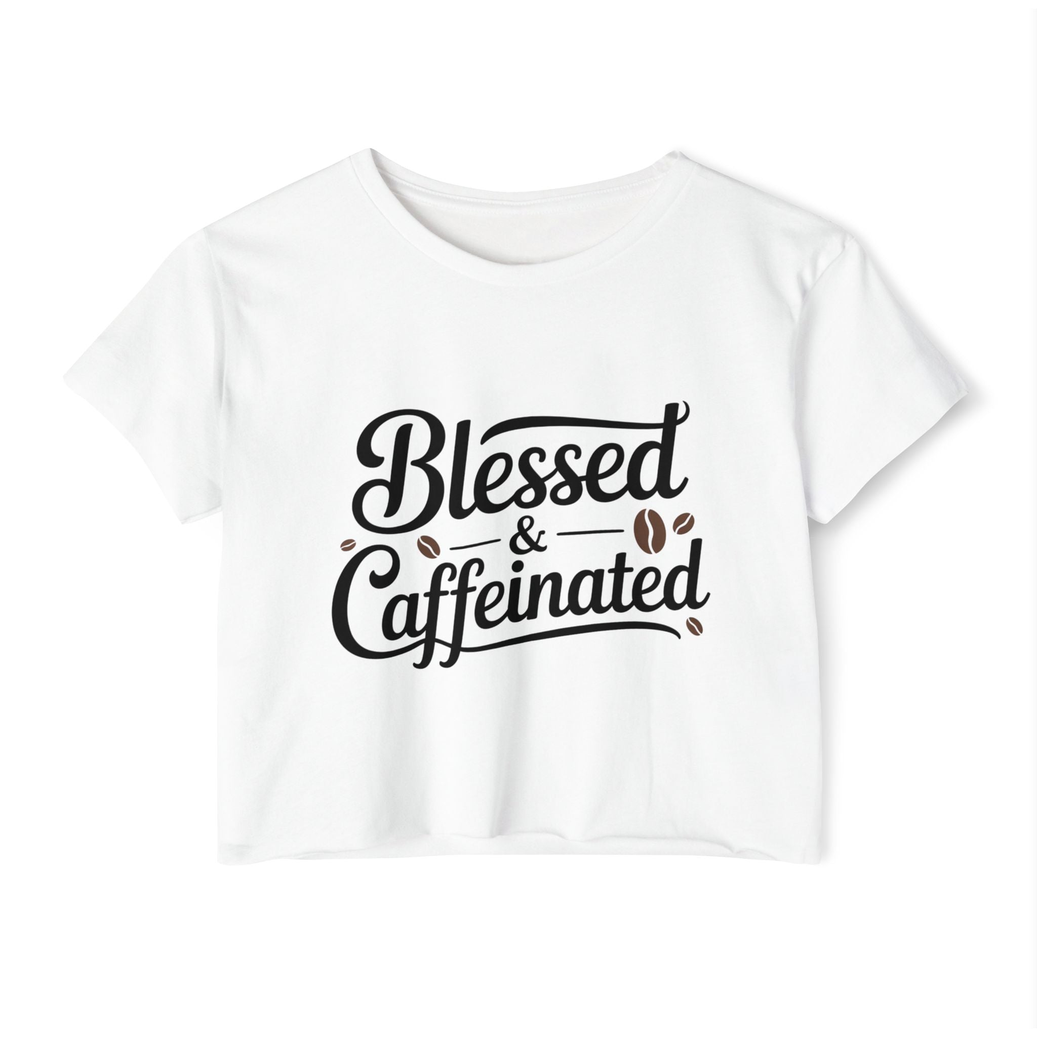 Blessed & Caffeinated Crop Top | Christian Coffee Shirt for Women | Cute Faith Graphic Tee | Next Level 5080