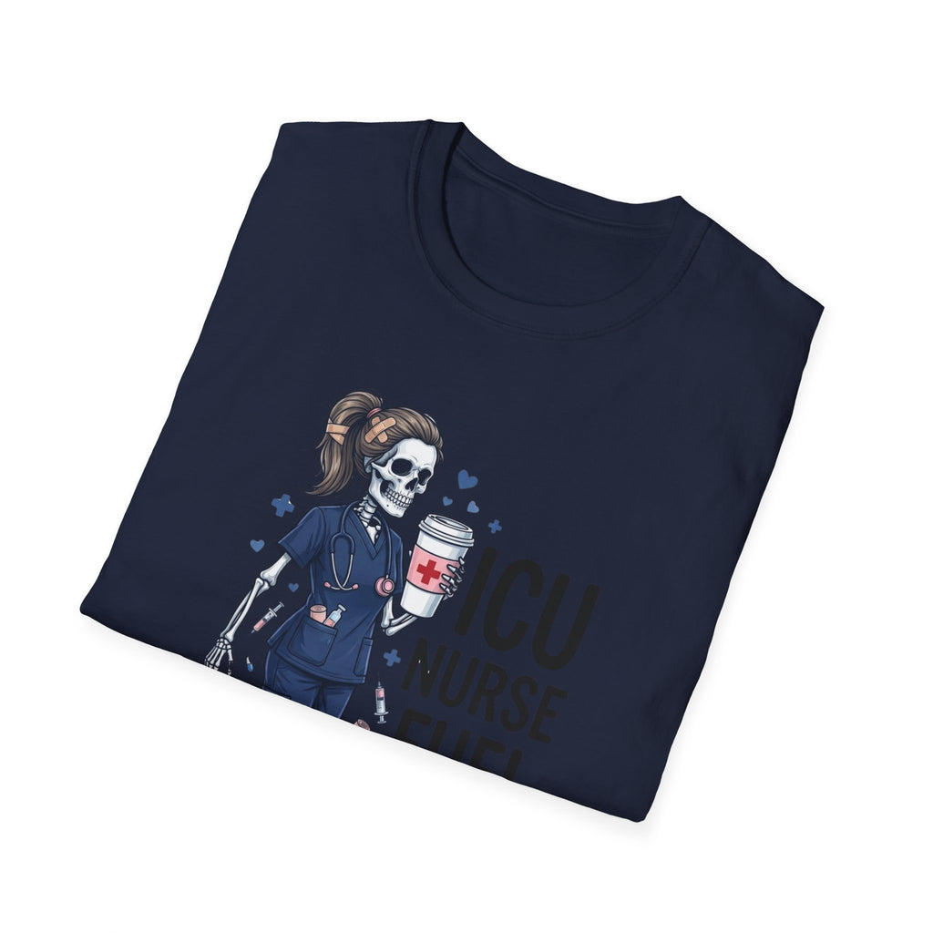 ICU Nurse Fuel T Shirt Skull Nurse Coffee IV Shirt Funny Critical Care RN Tee Nursing Shift Humor Shirt Nurse Appreciation Gift