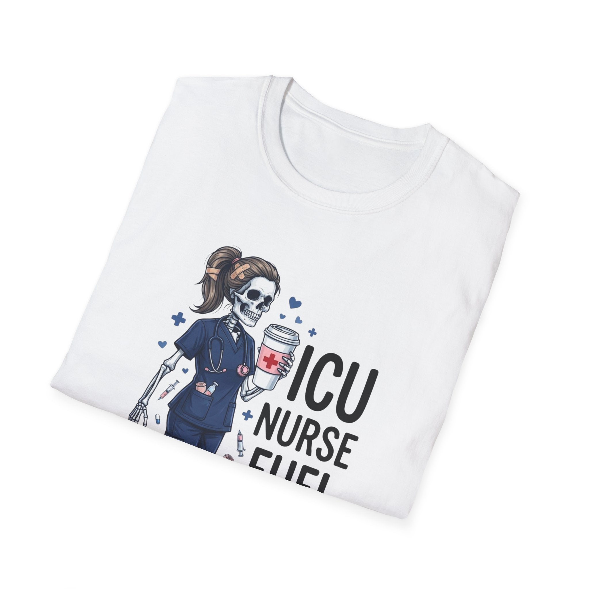 ICU Nurse Fuel T Shirt Skull Nurse Coffee IV Shirt Funny Critical Care RN Tee Nursing Shift Humor Shirt Nurse Appreciation Gift