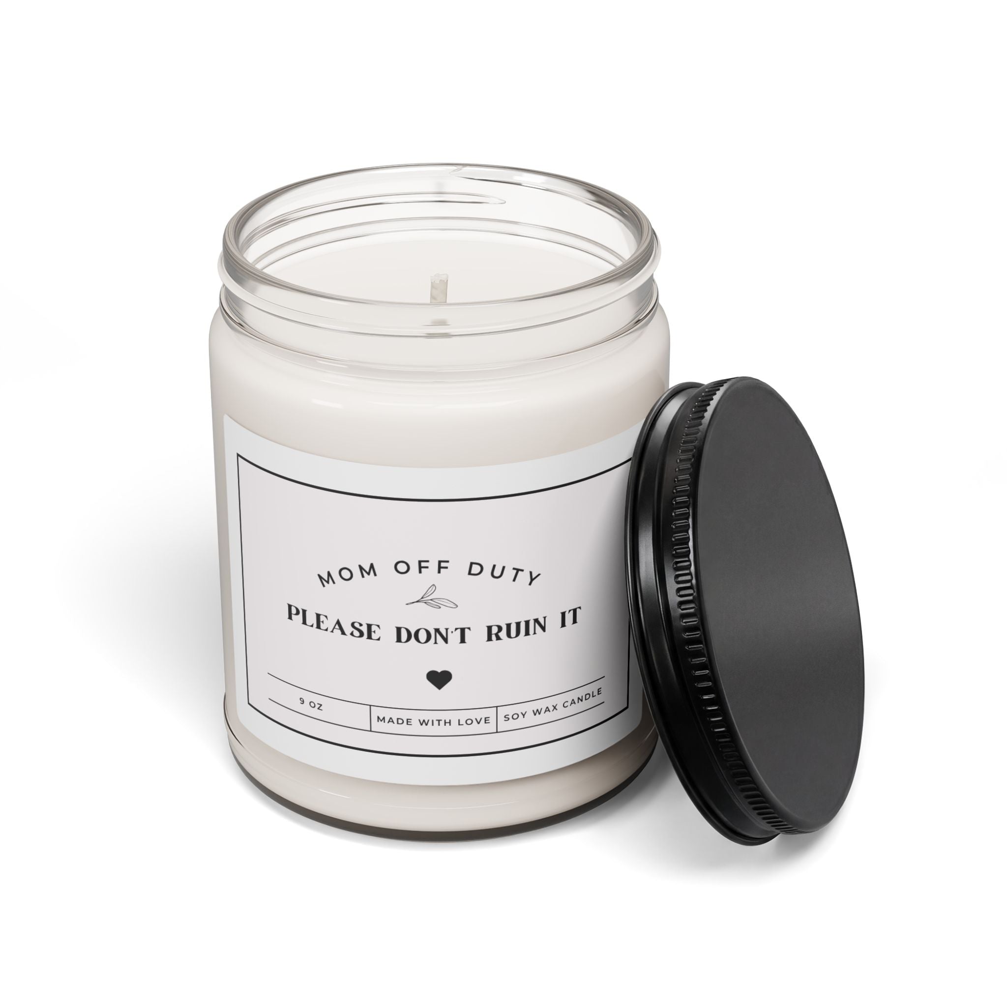 Mom Off Duty Candle | Funny Mom Gift | Scented Soy Candle 9oz | Mom Life Humor Candle | Self Care Candle for Moms | Relaxation Gift for Her