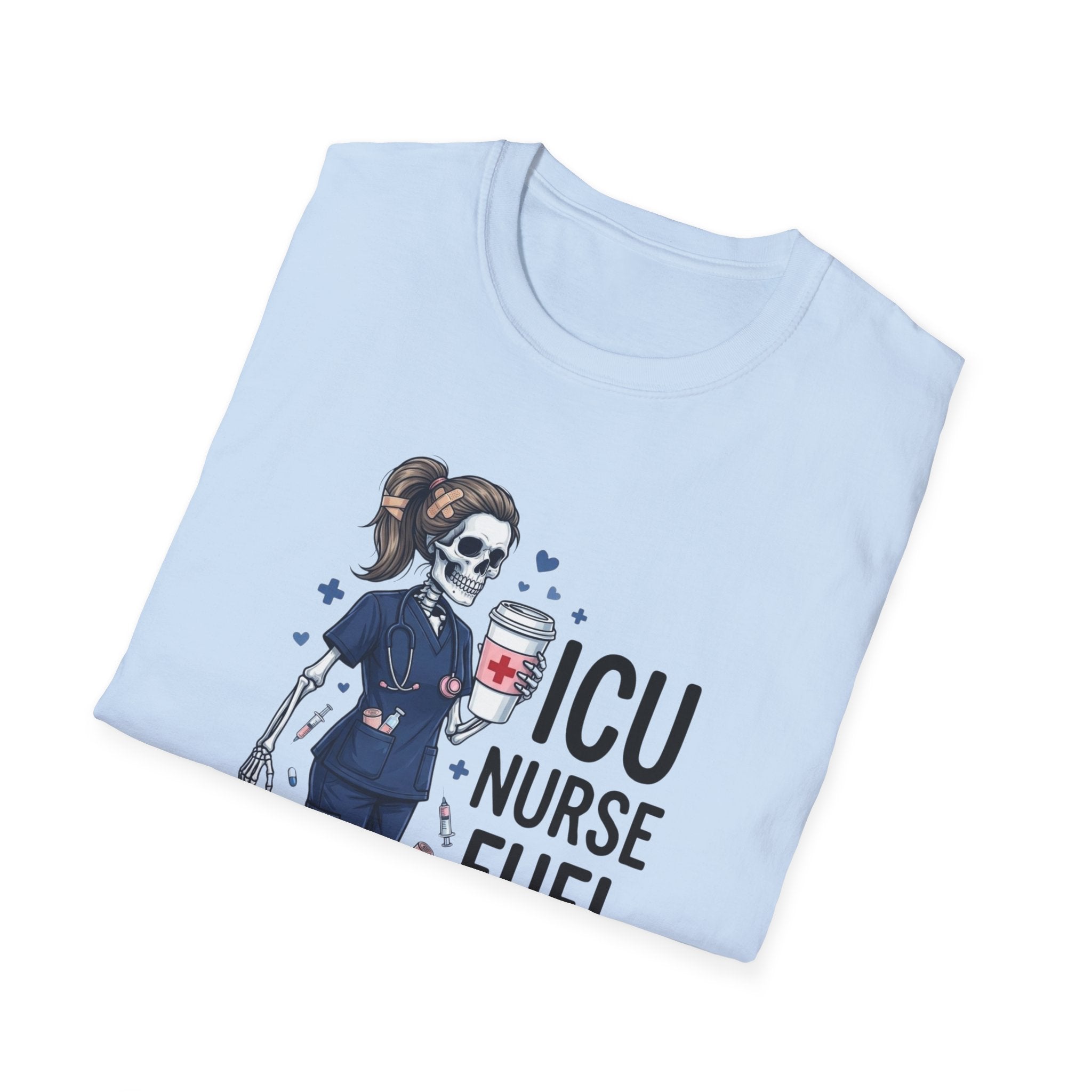 ICU Nurse Fuel T Shirt Skull Nurse Coffee IV Shirt Funny Critical Care RN Tee Nursing Shift Humor Shirt Nurse Appreciation Gift