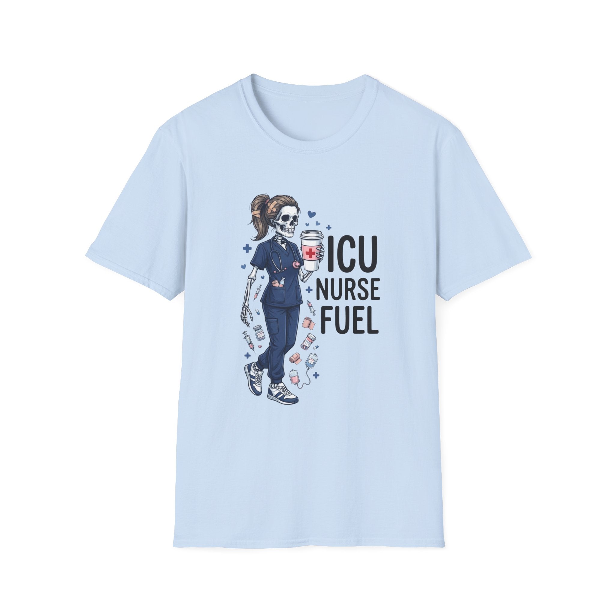 ICU Nurse Fuel T Shirt Skull Nurse Coffee IV Shirt Funny Critical Care RN Tee Nursing Shift Humor Shirt Nurse Appreciation Gift