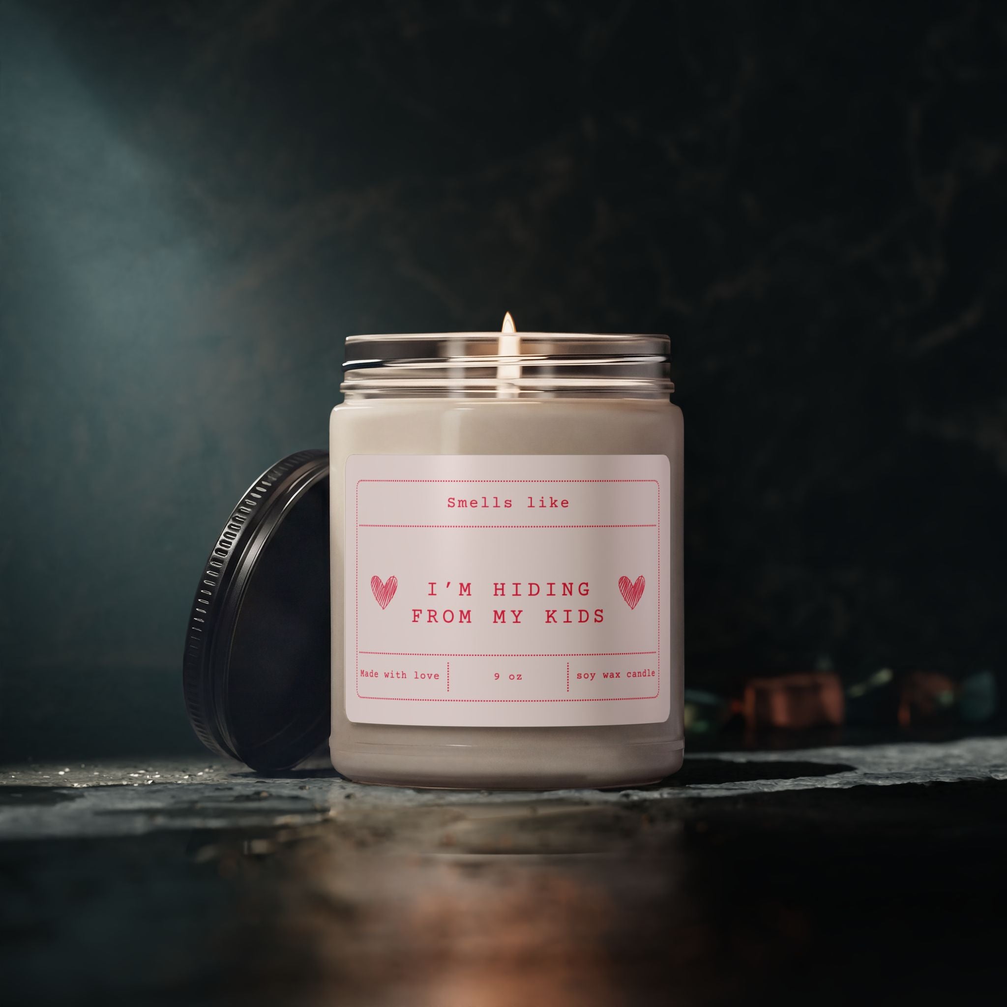 Im Hiding From My Kids Candle Funny Mom Candle  Scented Soy Candle 9oz  Mom Life Gift Self Care Candle for Moms Humor Home Decor