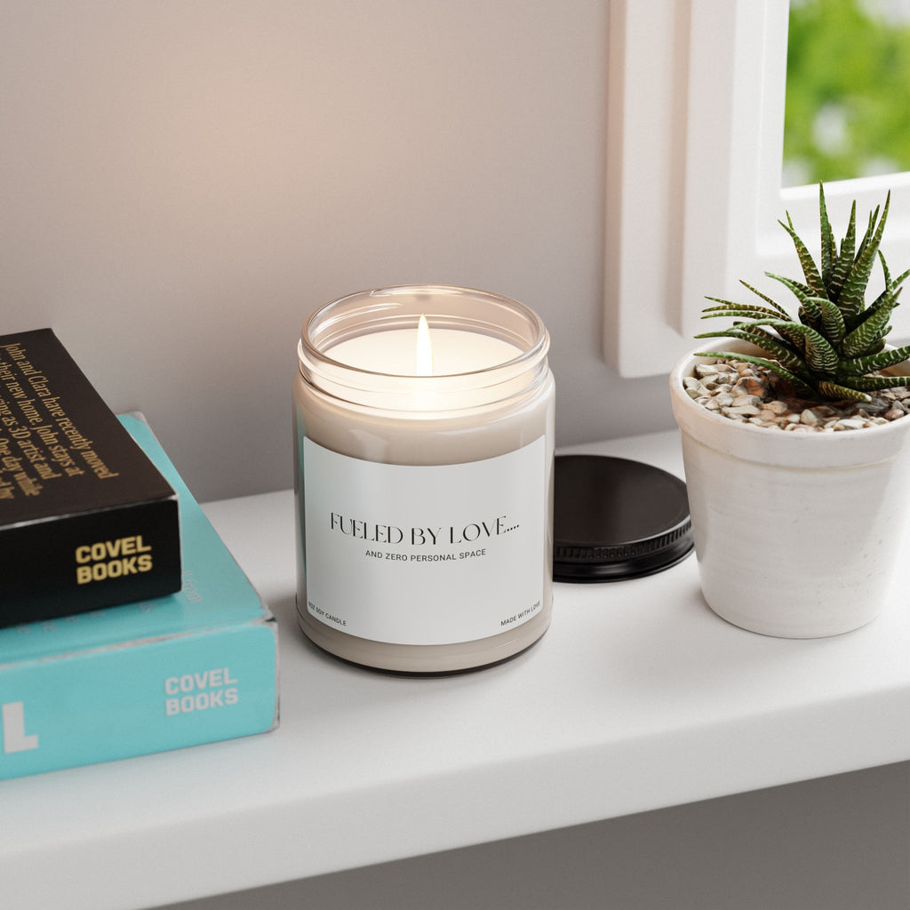 Fueled By Love Candle | Scented Soy Candle 9oz | Minimalist Clean Fragrance Candle | Self Care Gift | Reusable Jar Candle | Cozy Home Decor