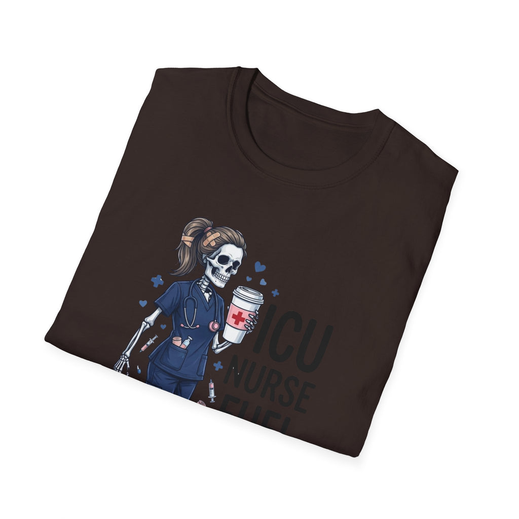 ICU Nurse Fuel T Shirt Skull Nurse Coffee IV Shirt Funny Critical Care RN Tee Nursing Shift Humor Shirt Nurse Appreciation Gift