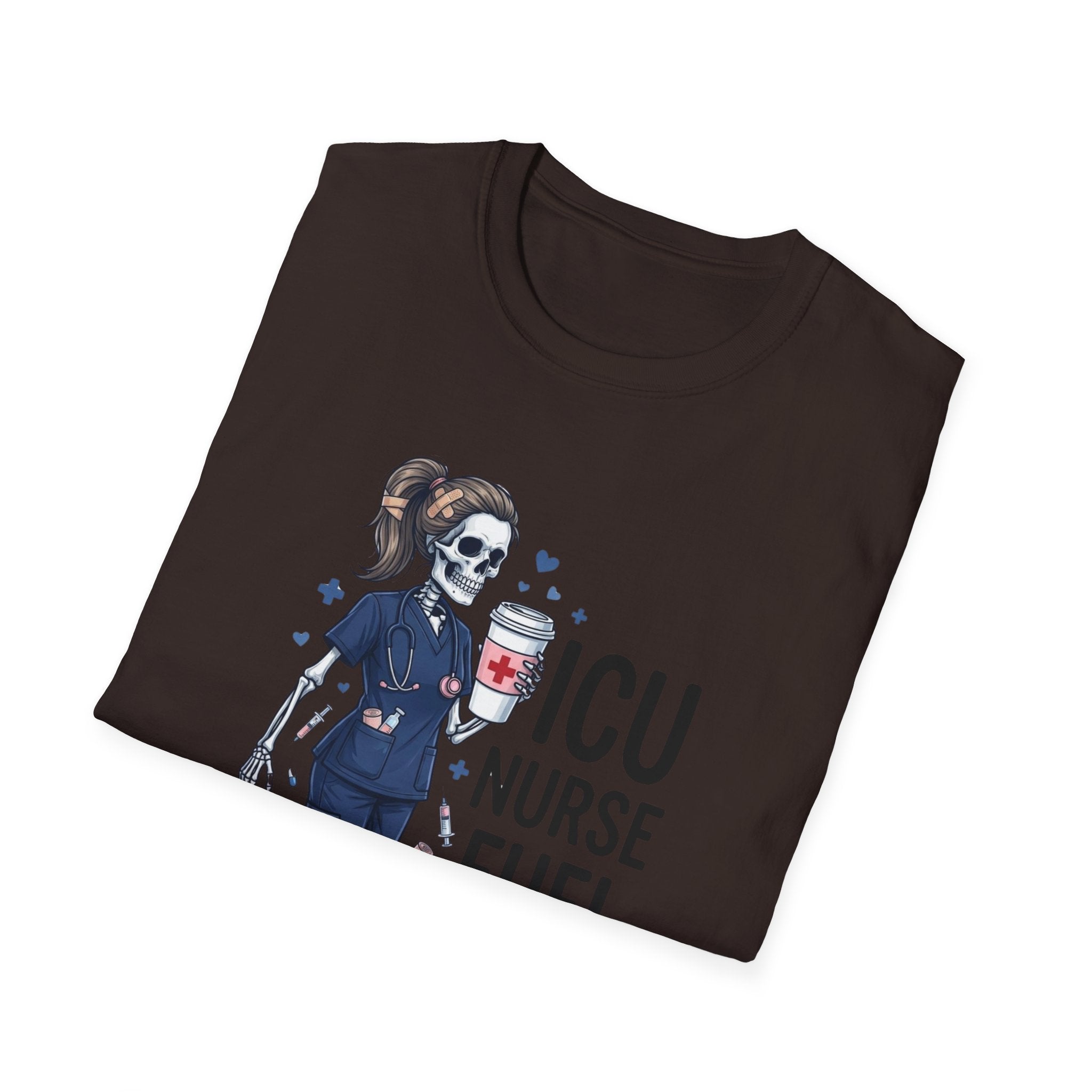 ICU Nurse Fuel T Shirt Skull Nurse Coffee IV Shirt Funny Critical Care RN Tee Nursing Shift Humor Shirt Nurse Appreciation Gift