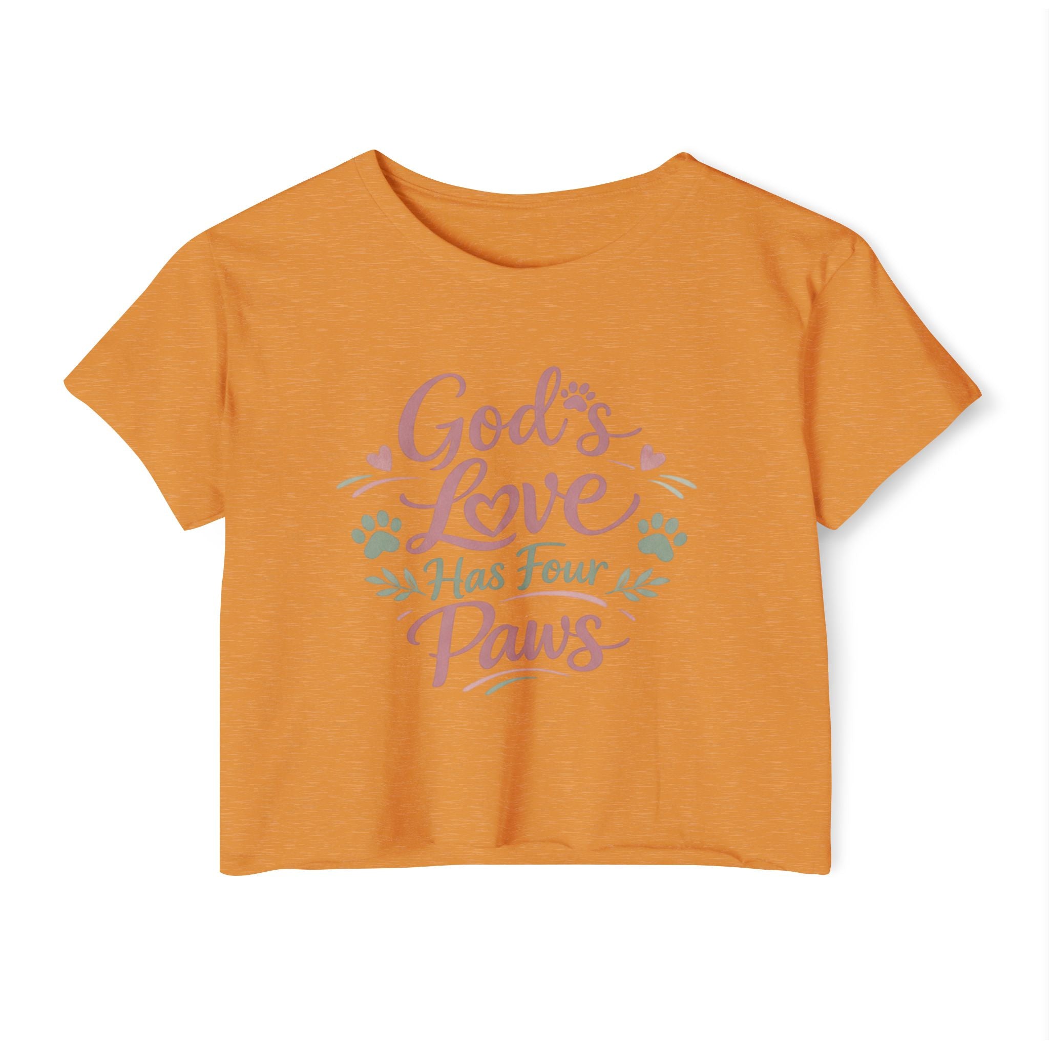 Gods Love Has Four Paws Crop Top  Christian Dog Mom Shirt  Pet Lover Paw Print Tee  Next Level 5080