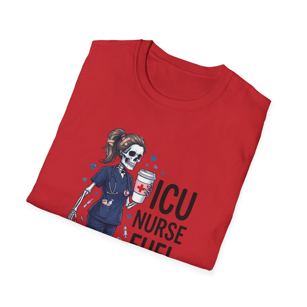ICU Nurse Fuel T Shirt Skull Nurse Coffee IV Shirt Funny Critical Care RN Tee Nursing Shift Humor Shirt Nurse Appreciation Gift