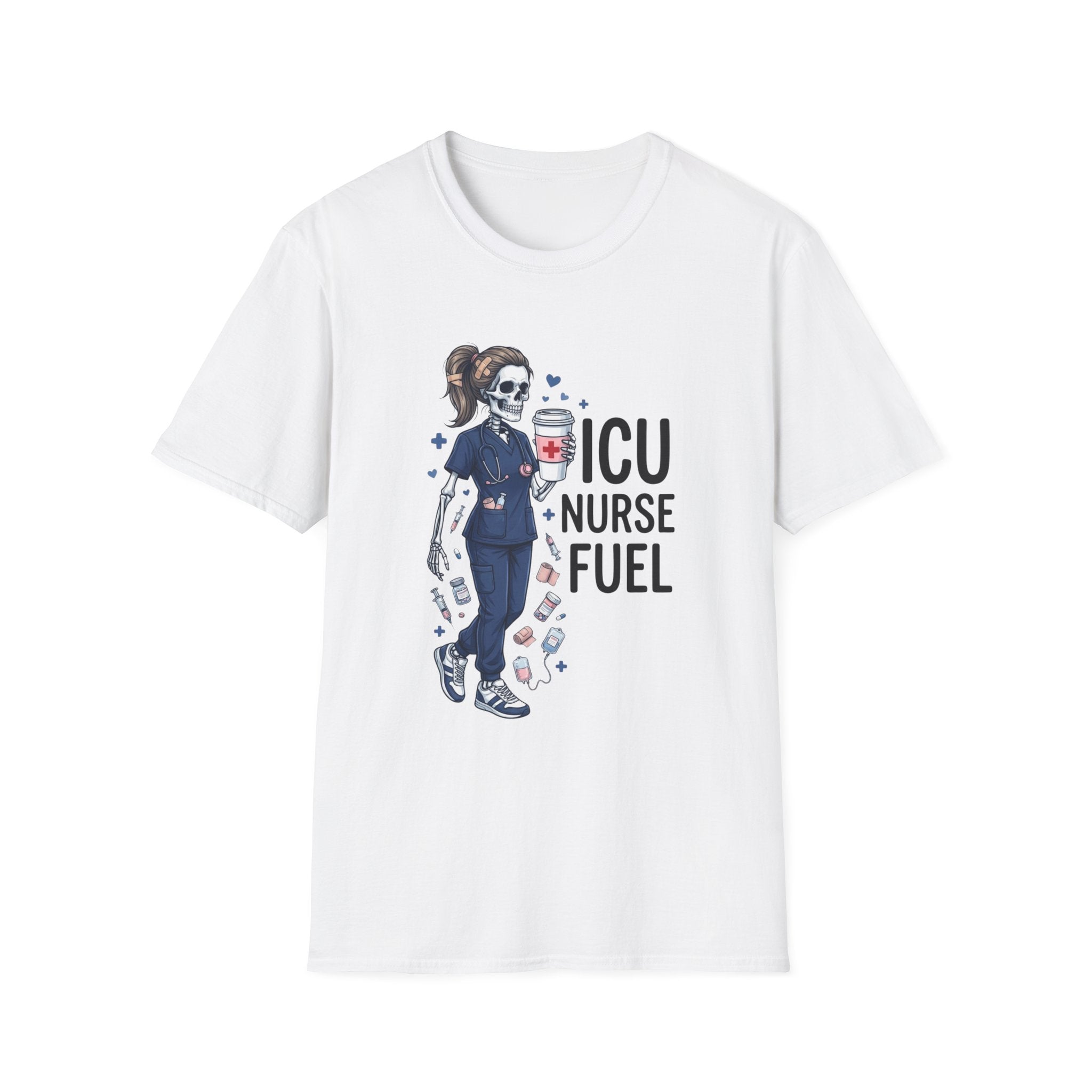 ICU Nurse Fuel T Shirt Skull Nurse Coffee IV Shirt Funny Critical Care RN Tee Nursing Shift Humor Shirt Nurse Appreciation Gift