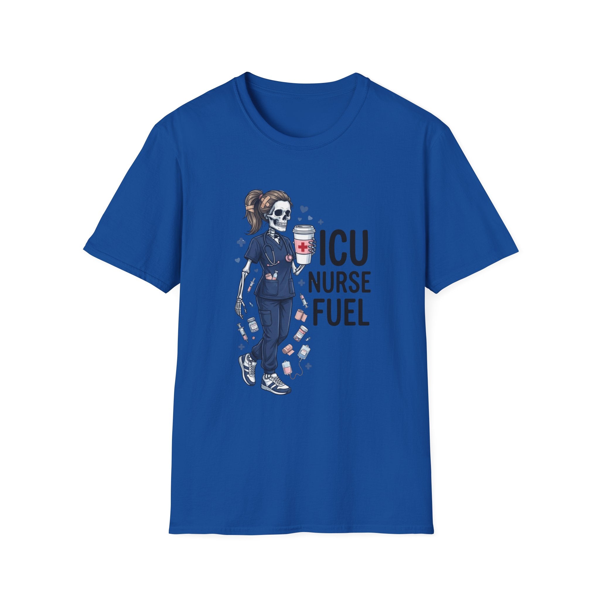 ICU Nurse Fuel T Shirt Skull Nurse Coffee IV Shirt Funny Critical Care RN Tee Nursing Shift Humor Shirt Nurse Appreciation Gift