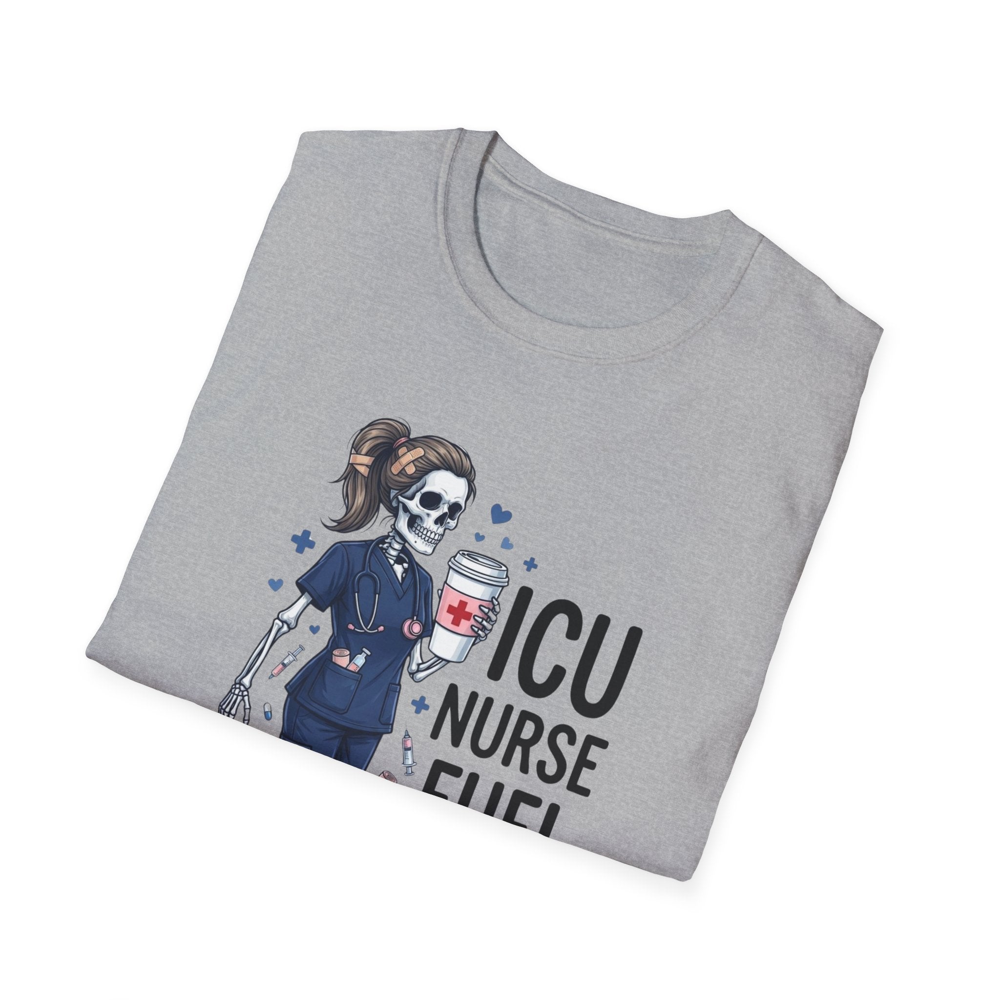 ICU Nurse Fuel T Shirt Skull Nurse Coffee IV Shirt Funny Critical Care RN Tee Nursing Shift Humor Shirt Nurse Appreciation Gift