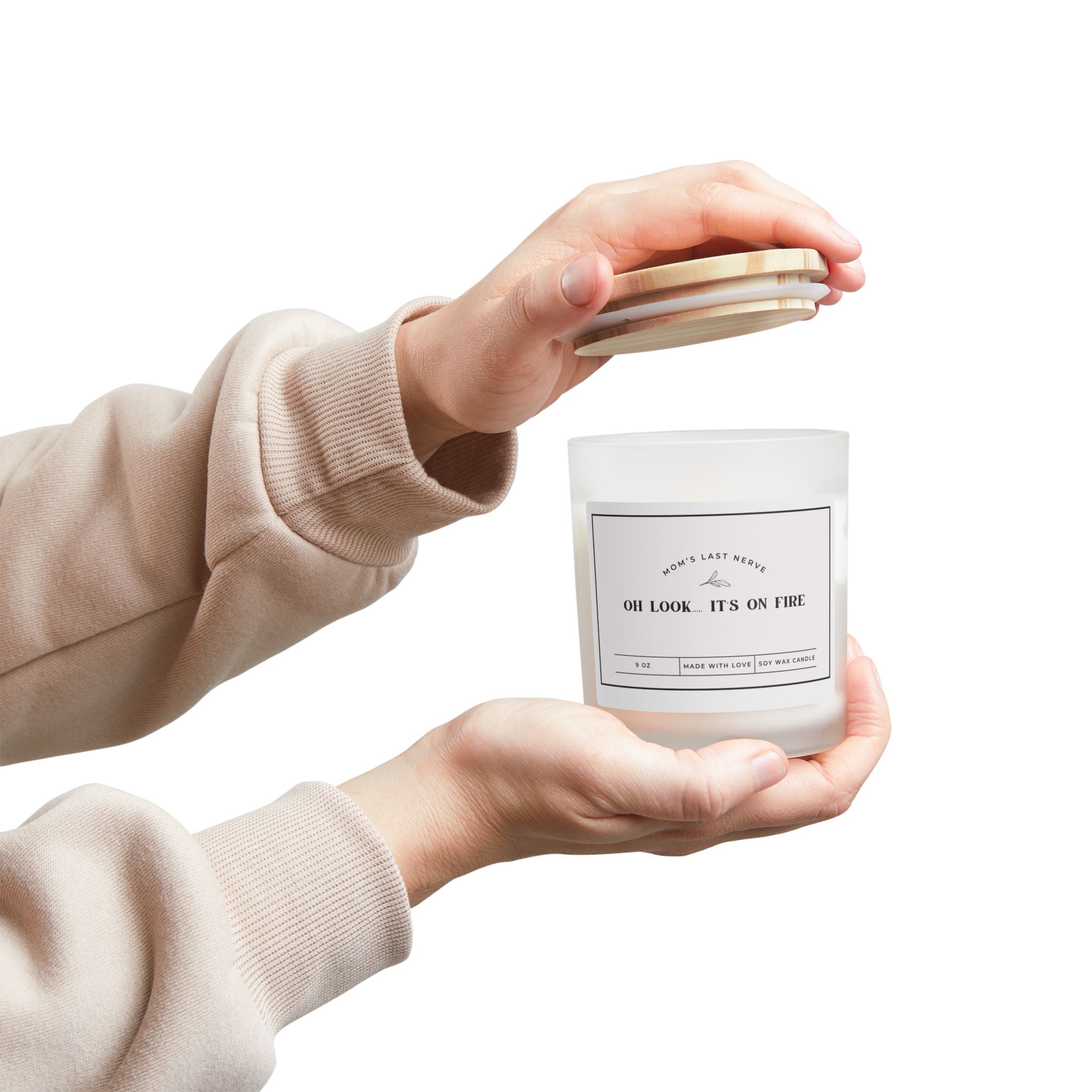 Frosted Glass Candle 11oz  Luxury Soy Blend Candle  Aesthetic Home Decor Gift | Minimalist Frosted Jar Candle | Cozy Scented Candle