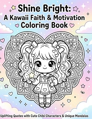 Shine Bright: A Kawaii Faith & Motivation Coloring Book by Kim Phillips