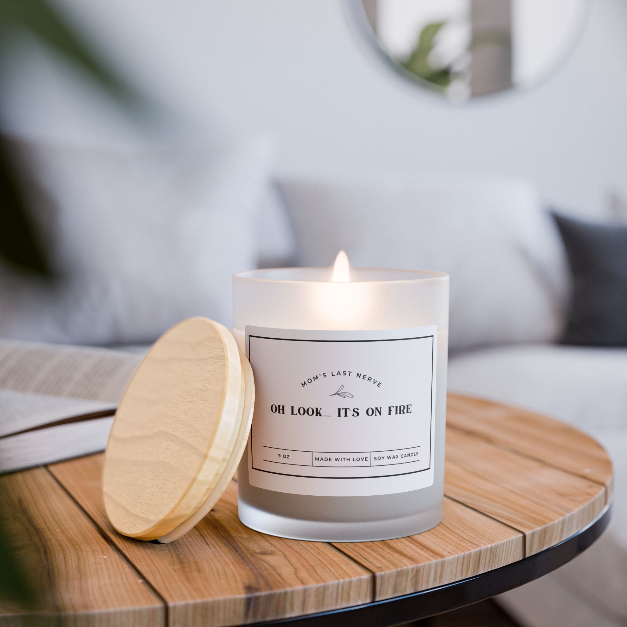 Frosted Glass Candle 11oz  Luxury Soy Blend Candle  Aesthetic Home Decor Gift | Minimalist Frosted Jar Candle | Cozy Scented Candle