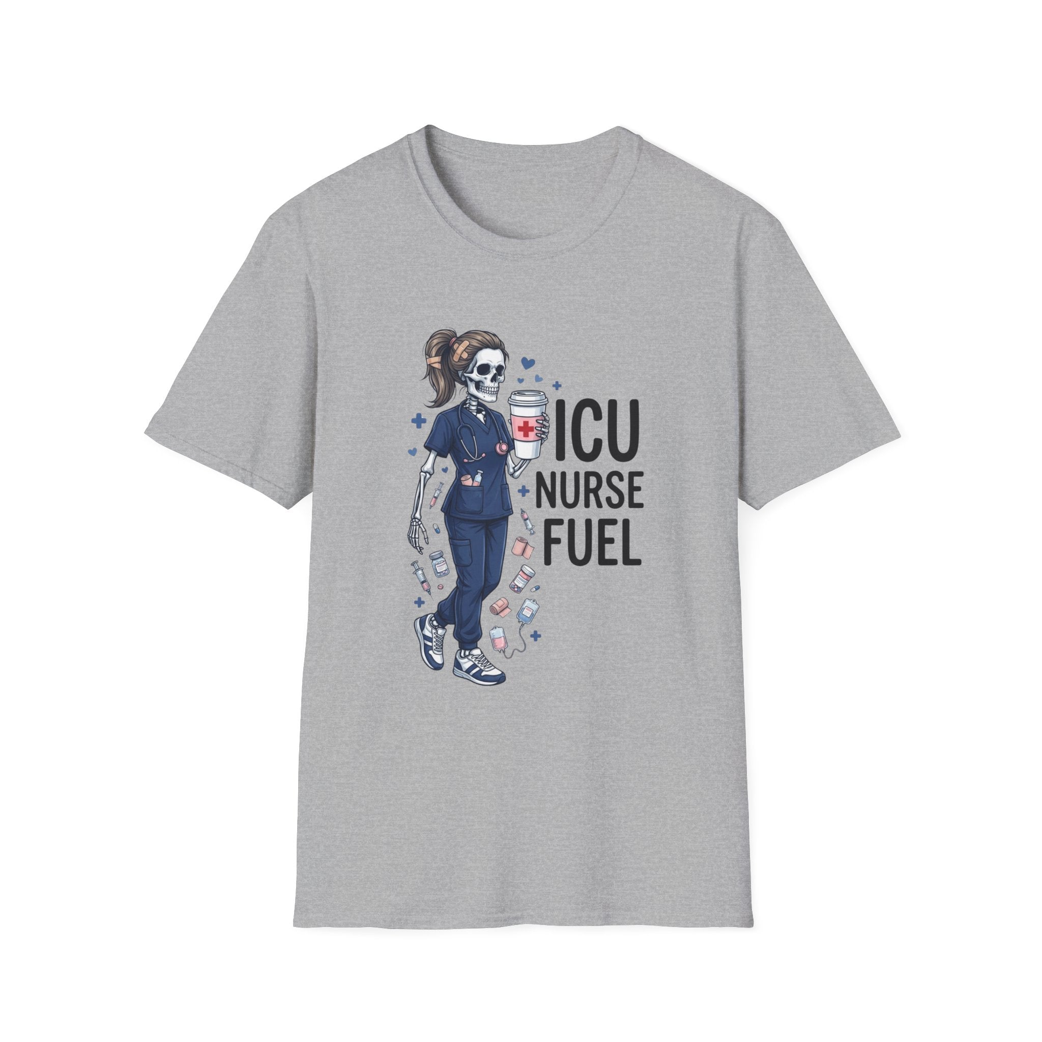 ICU Nurse Fuel T Shirt Skull Nurse Coffee IV Shirt Funny Critical Care RN Tee Nursing Shift Humor Shirt Nurse Appreciation Gift