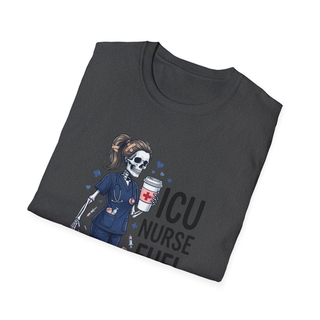 ICU Nurse Fuel T Shirt Skull Nurse Coffee IV Shirt Funny Critical Care RN Tee Nursing Shift Humor Shirt Nurse Appreciation Gift